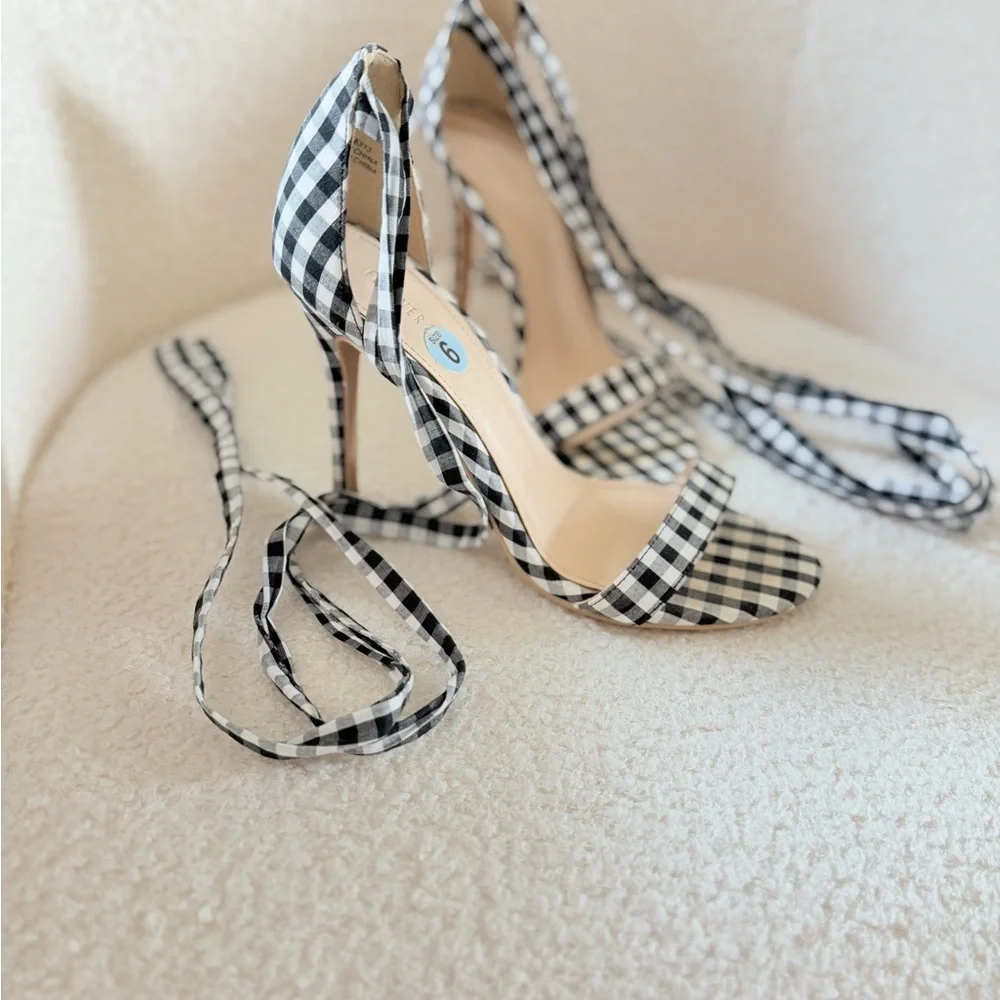 Forever 21 Black and White Checkered Heels - Picture 3 of 3